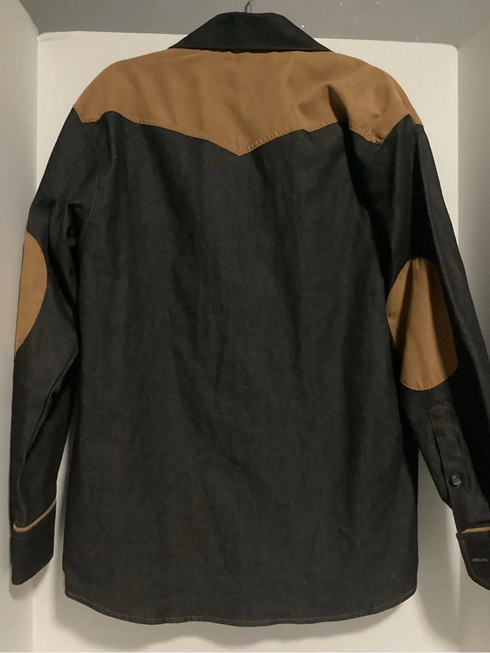 NSR Black Shirt Jacket with Brown Contrast Panels